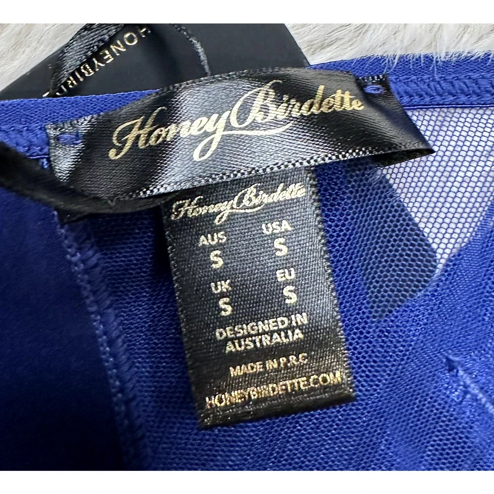 Honey Birdette KEELY💙 Navy Blue & Gold 2 Piece Set 32C & Small Thong